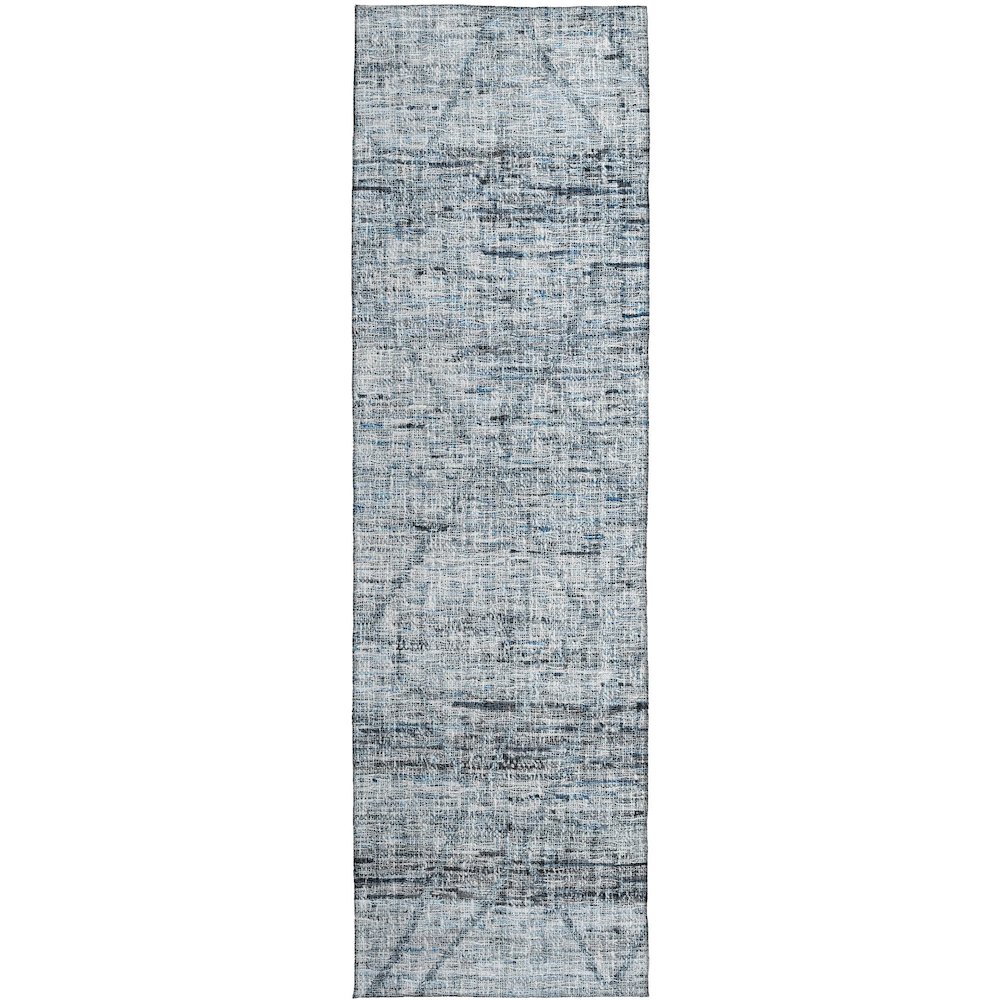 Luxury Washable Indoor/Outdoor Portico Blue 2'3" x 7'6" Runner Rug. Picture 1