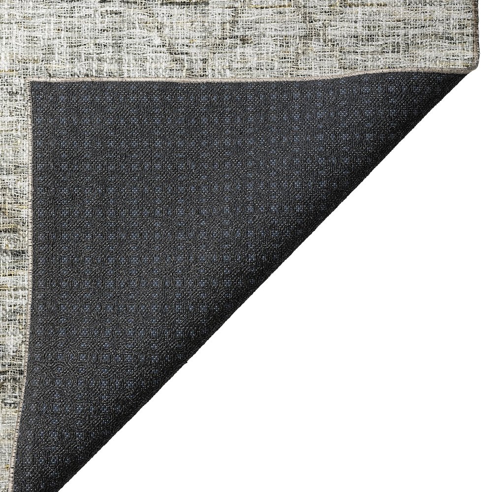 Luxury Washable Indoor/Outdoor Portico Pewter 1'8" x 2'6" Rug. Picture 4