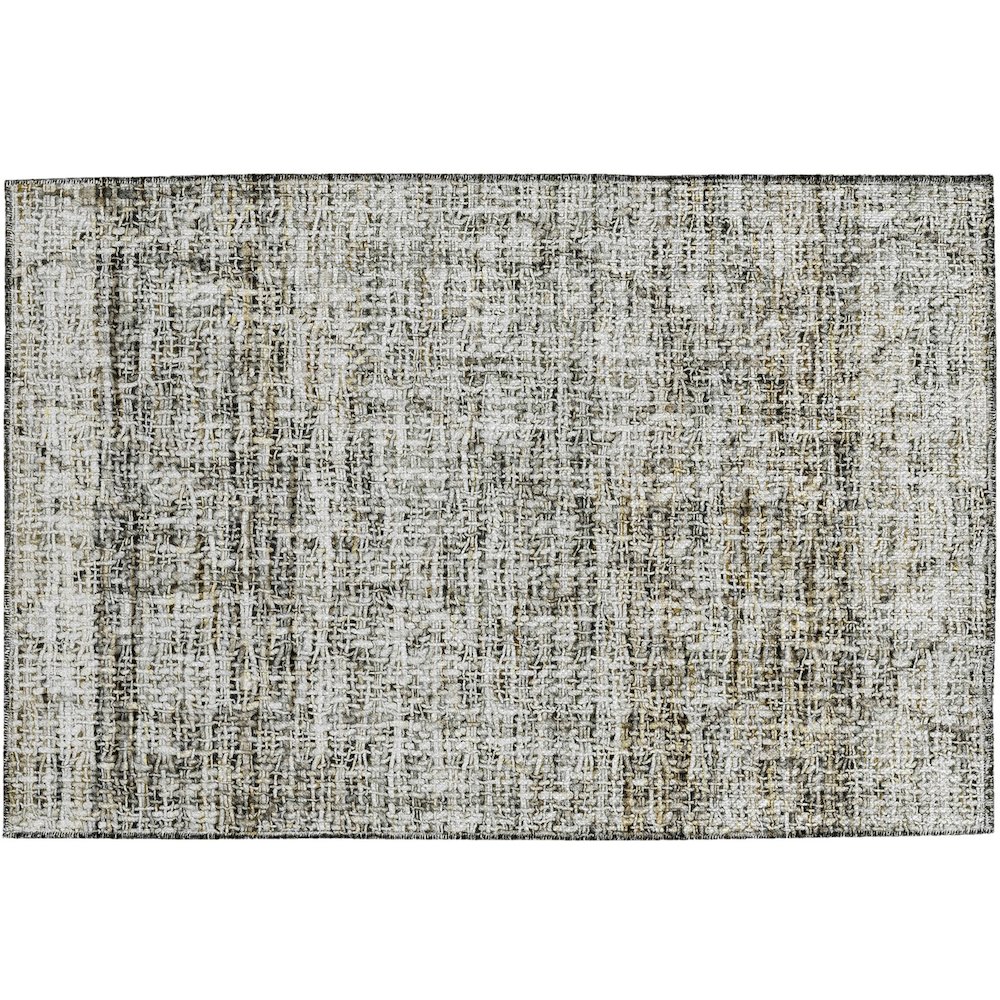 Luxury Washable Indoor/Outdoor Portico Pewter 1'8" x 2'6" Rug. Picture 1