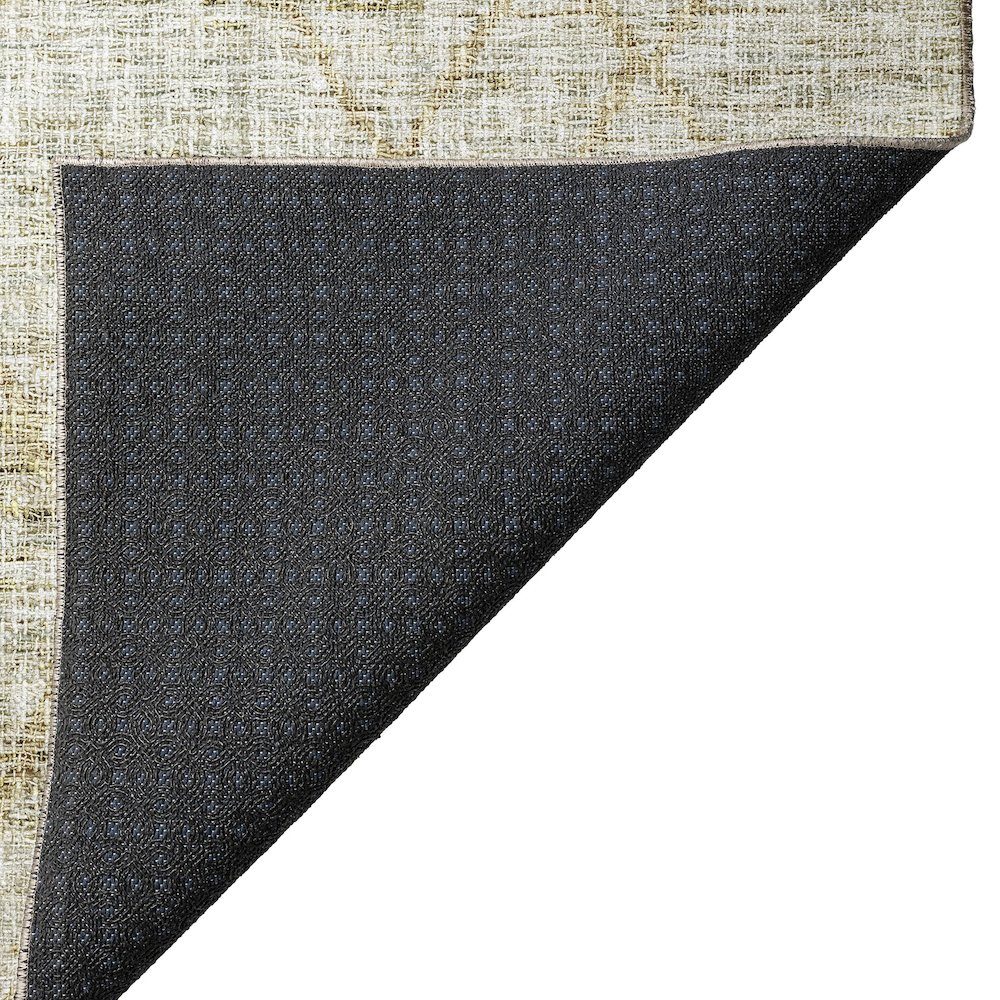 Luxury Washable Indoor/Outdoor Portico Wheat 1'8" x 2'6" Rug. Picture 4