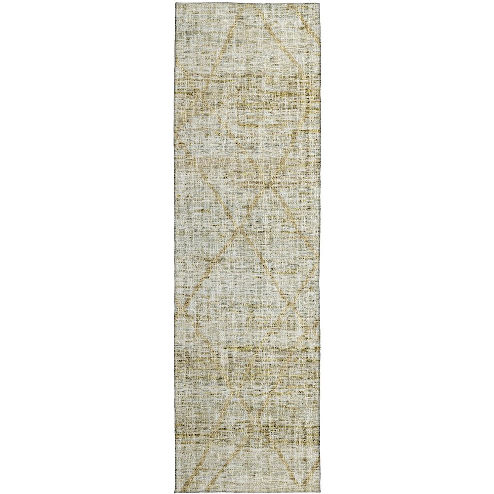 Luxury Washable Indoor/Outdoor Portico Wheat 2'3" x 7'6" Runner Rug. Picture 1