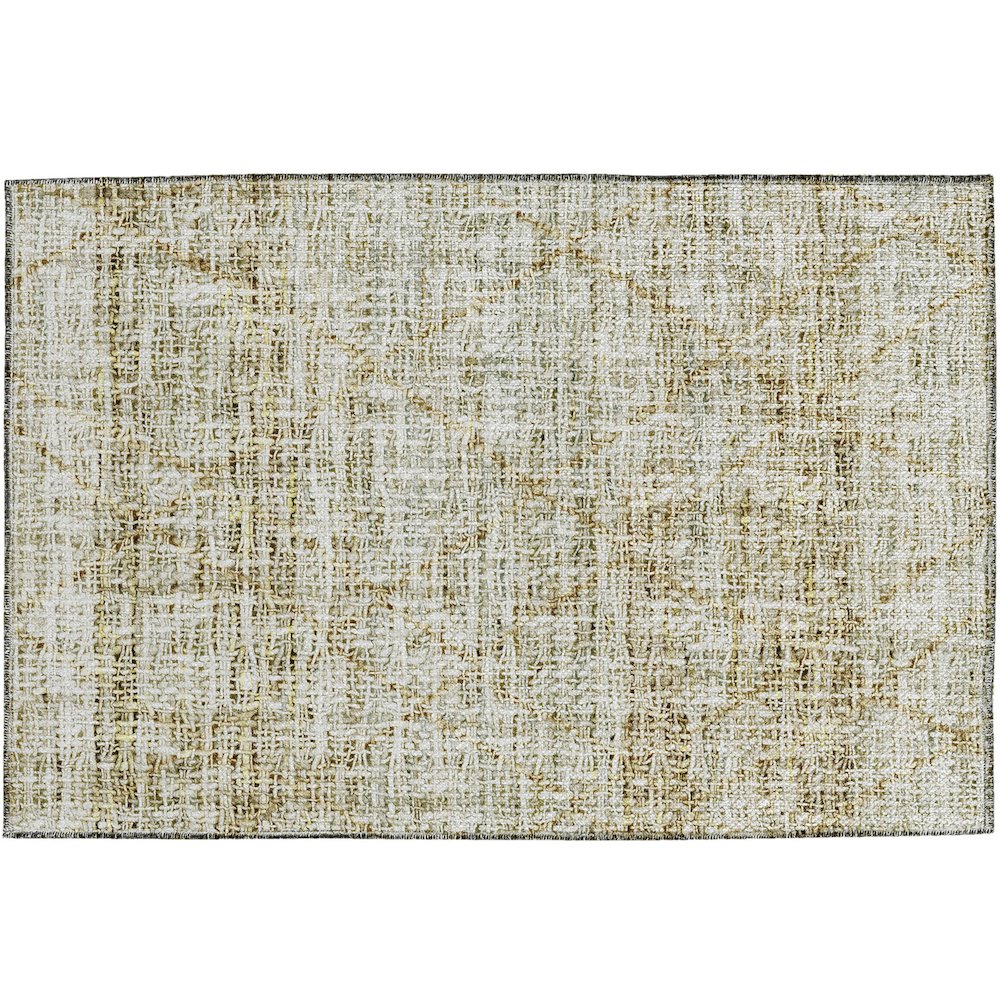 Luxury Washable Indoor/Outdoor Portico Wheat 1'8" x 2'6" Rug. Picture 1