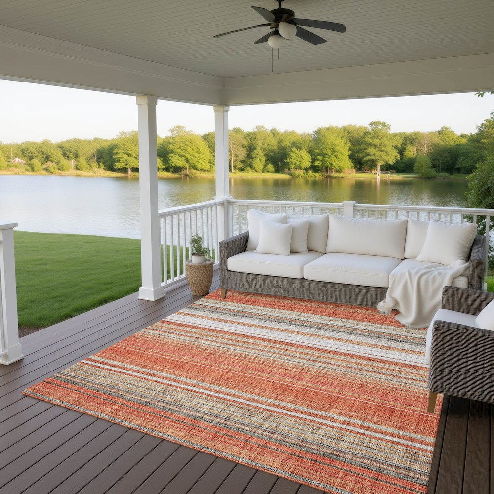 Luxury Washable Indoor/Outdoor Portico Coral 2'6" x 3'10" Rug. Picture 6