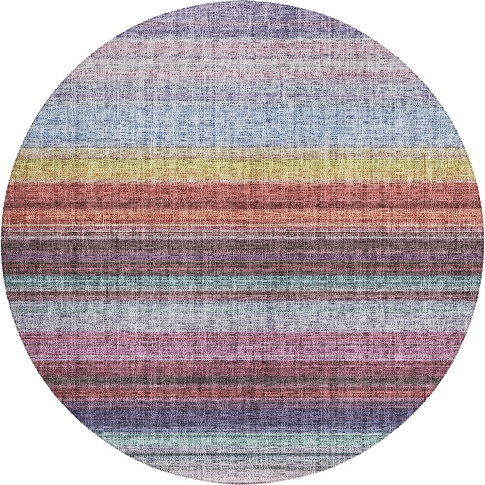 Luxury Washable Indoor/Outdoor Portico Lavender 8' x 8' Round Rug. Picture 1
