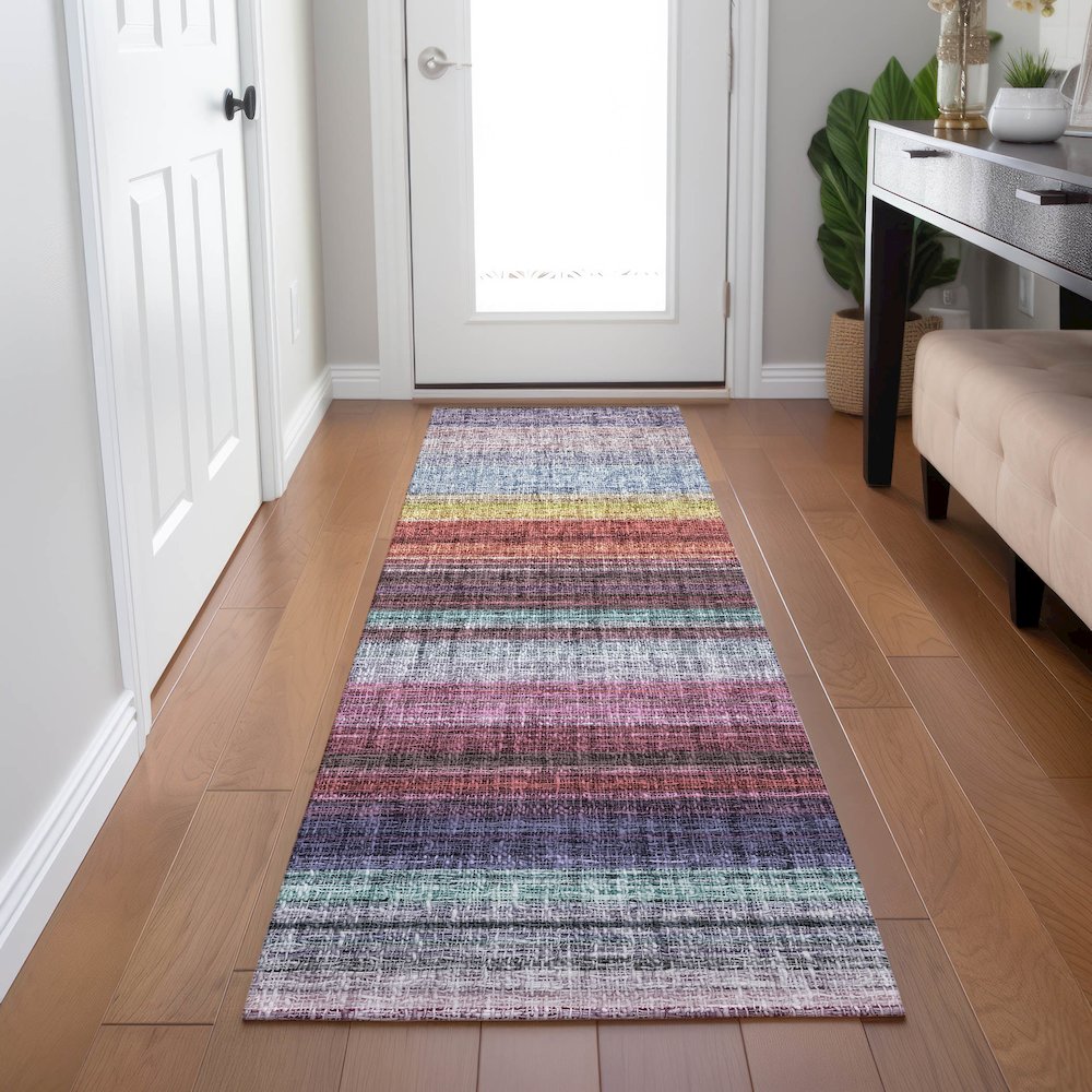 Luxury Washable Indoor/Outdoor Portico Lavender 2'3" x 7'6" Runner Rug. Picture 5