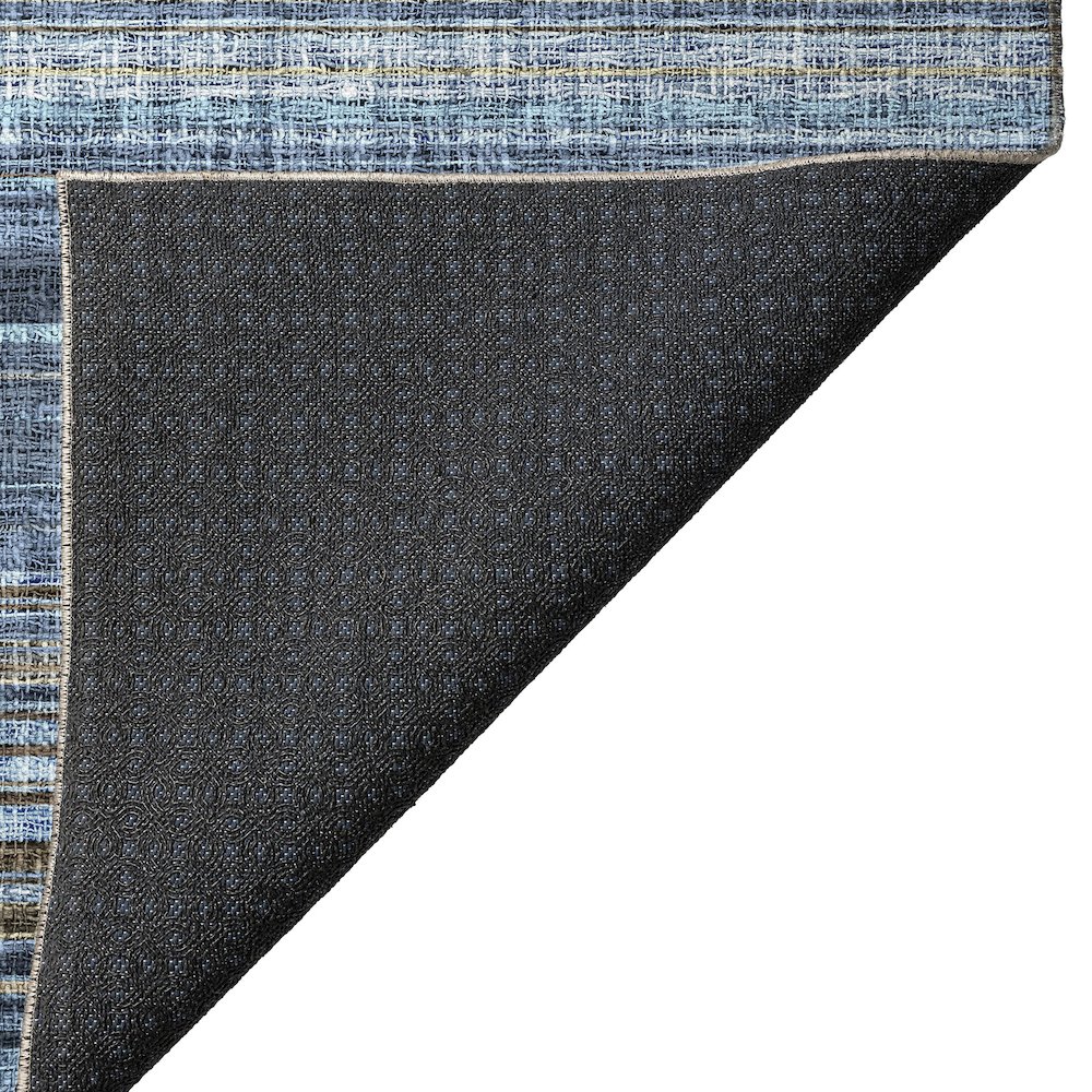 Luxury Washable Indoor/Outdoor Portico Navy 1'8" x 2'6" Rug. Picture 4