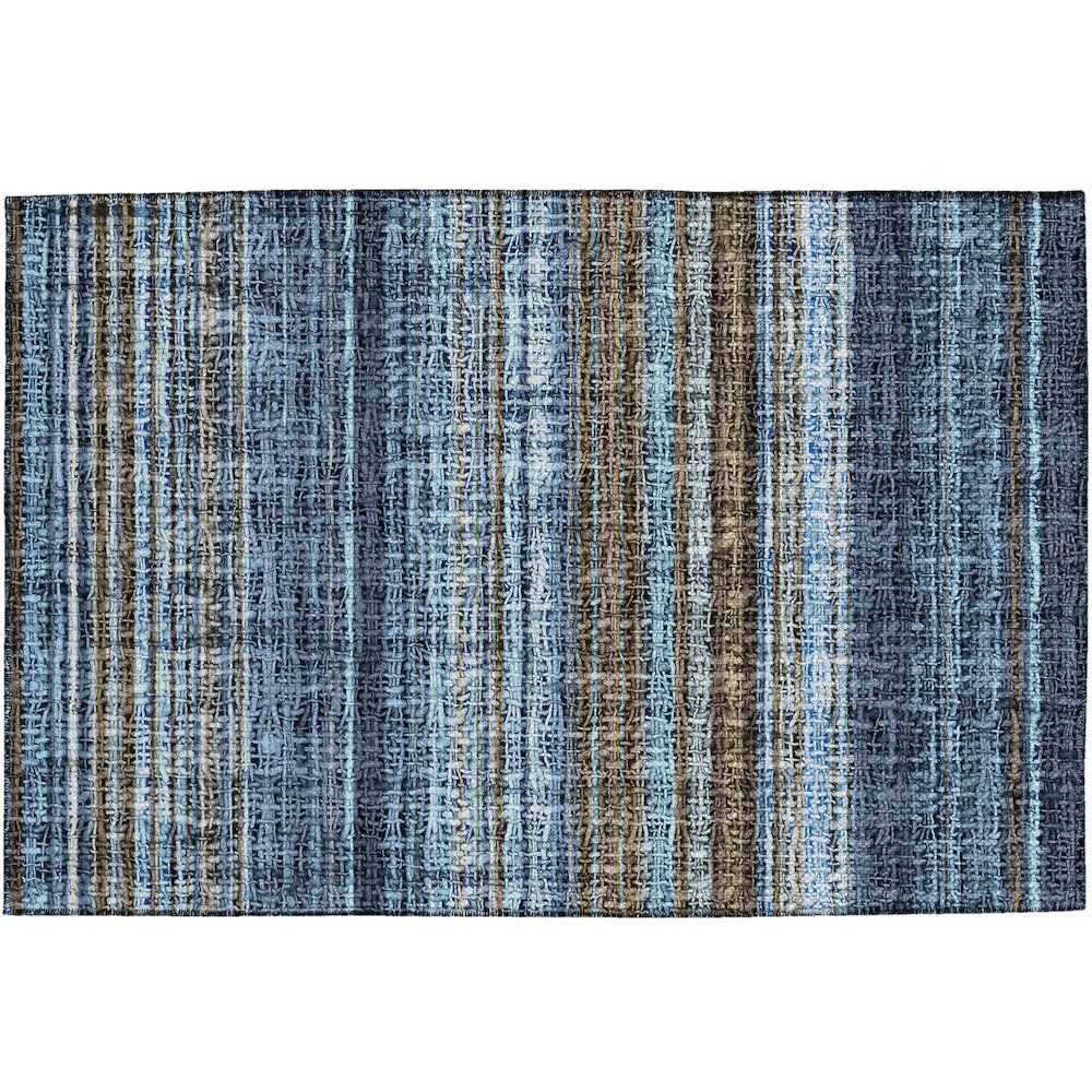 Luxury Washable Indoor/Outdoor Portico Navy 1'8" x 2'6" Rug. Picture 1