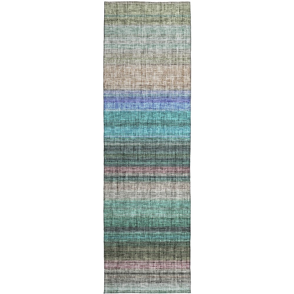 Luxury Washable Indoor/Outdoor Portico Sage 2'3" x 7'6" Runner Rug. Picture 1