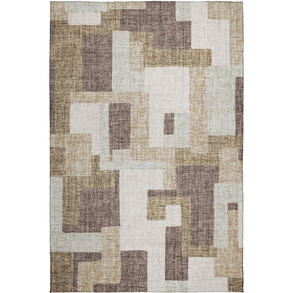 Luxury Washable Indoor/Outdoor Portico Brown 2'6" x 3'10" Rug. Picture 1