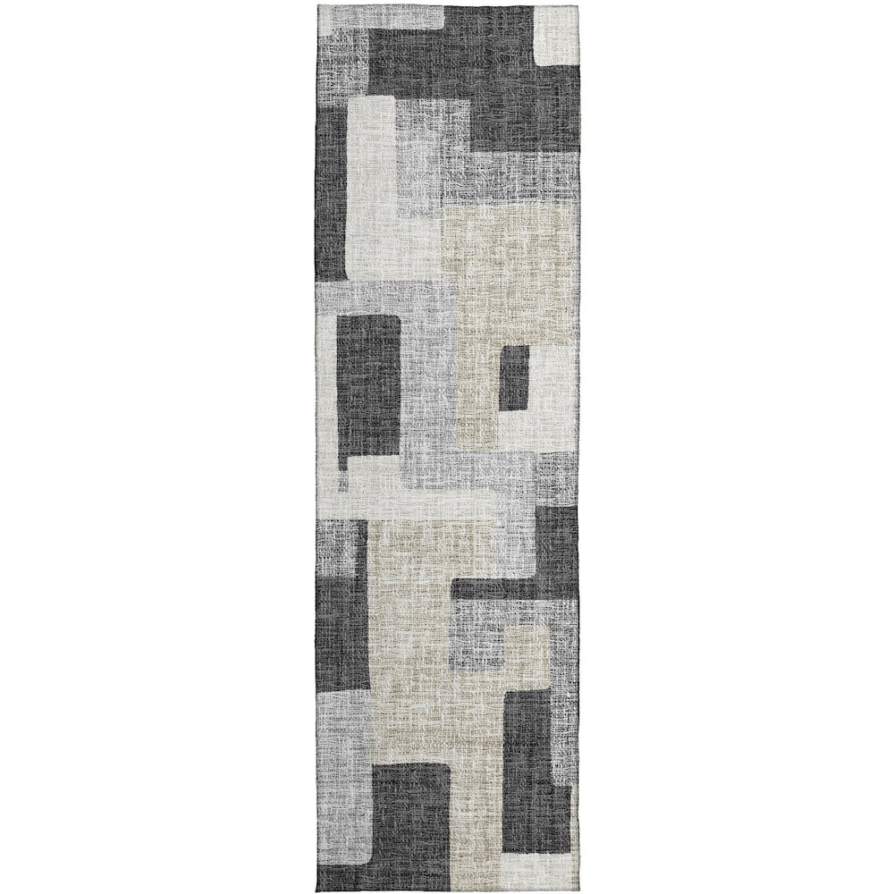 Luxury Washable Indoor/Outdoor Portico Gray 2'3" x 7'6" Runner Rug. Picture 1