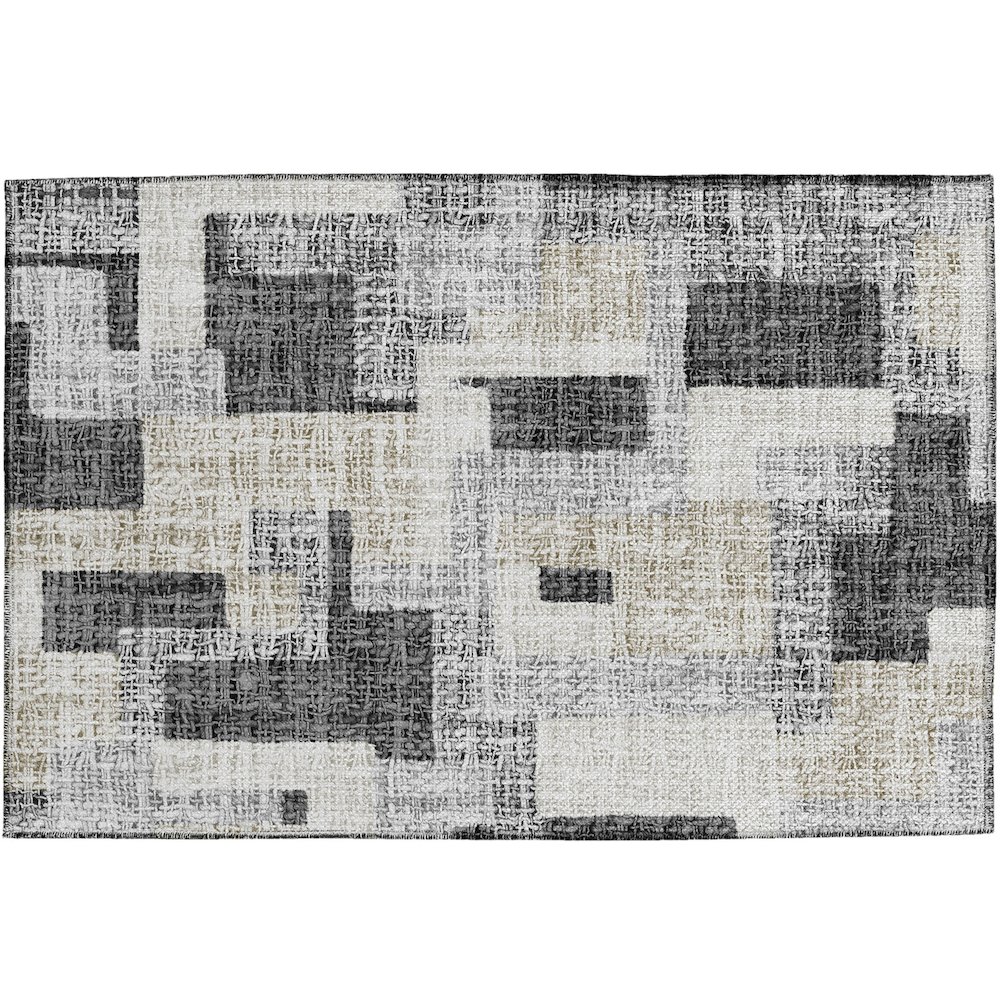 Luxury Washable Indoor/Outdoor Portico Gray 1'8" x 2'6" Rug. Picture 1