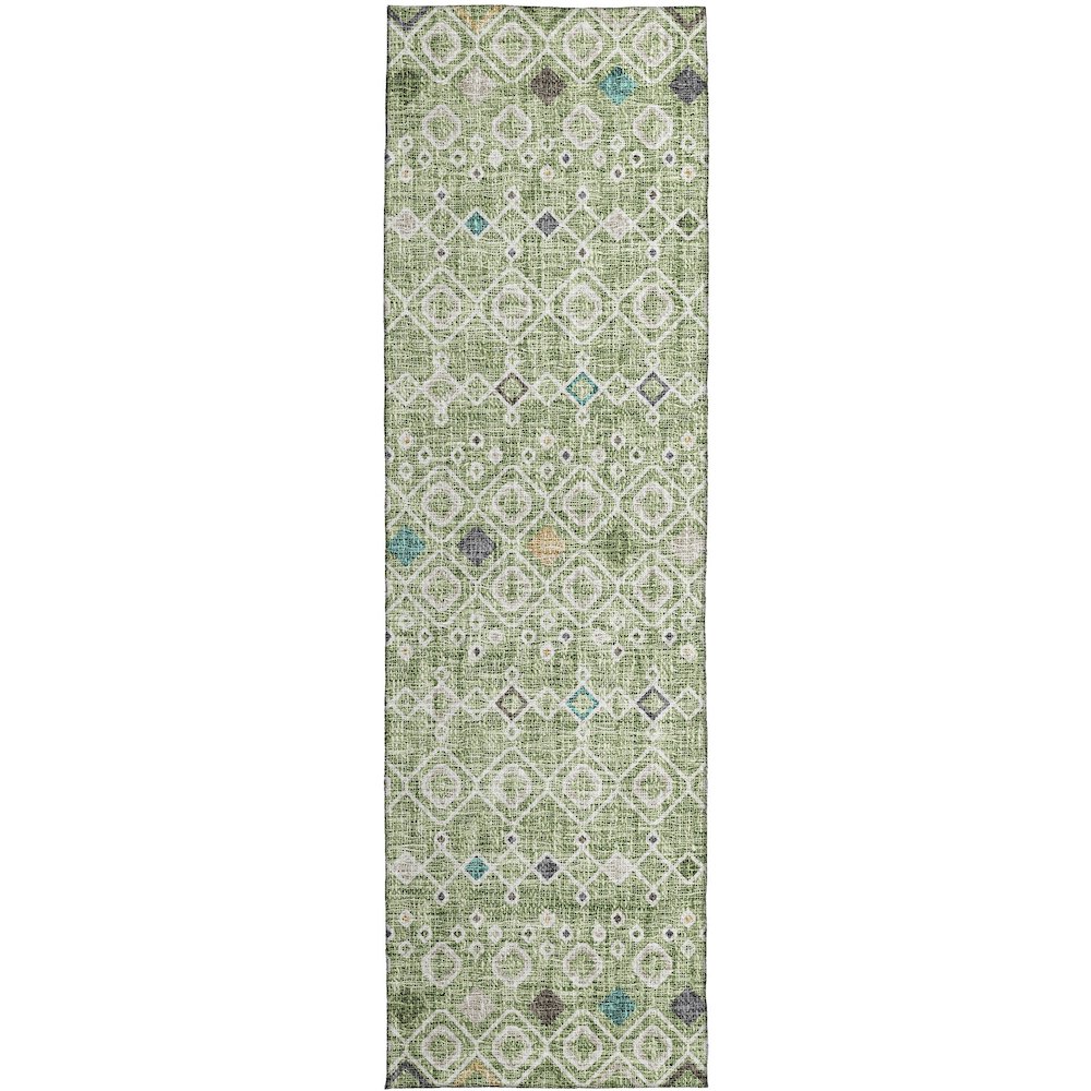 Luxury Washable Indoor/Outdoor Portico Aloe 2'3" x 7'6" Runner Rug. Picture 1