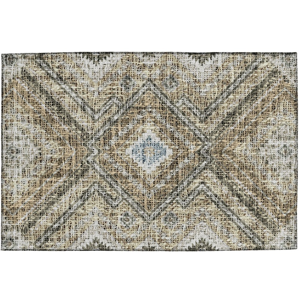 Luxury Washable Indoor/Outdoor Portico Beige 1'8" x 2'6" Rug. Picture 1