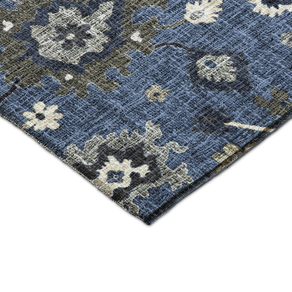 Luxury Washable Indoor/Outdoor Portico Blue 1'8" x 2'6" Rug. Picture 2
