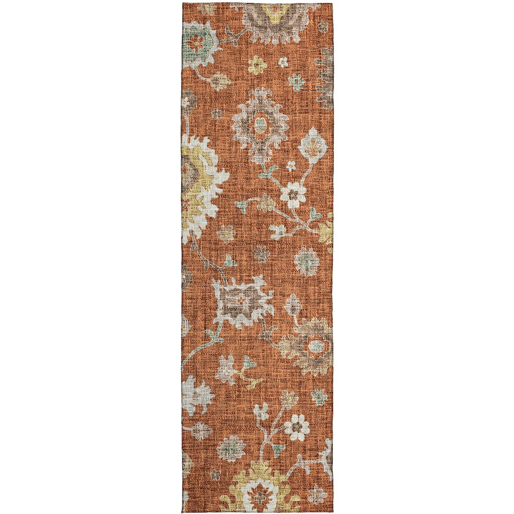 Luxury Washable Indoor/Outdoor Portico Paprika 2'3" x 7'6" Runner Rug. Picture 1