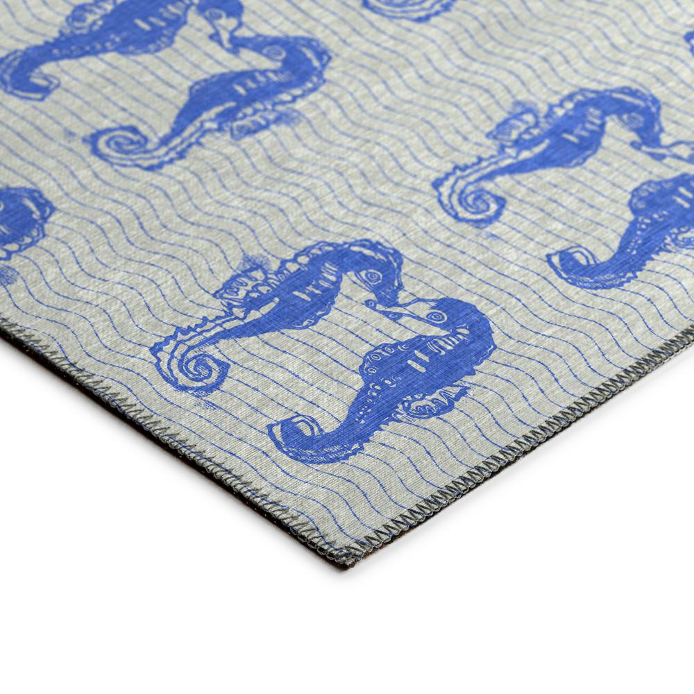 Indoor/Outdoor Seabreeze SZ15 Navy Washable 1'8" x 2'6" Rug. Picture 4