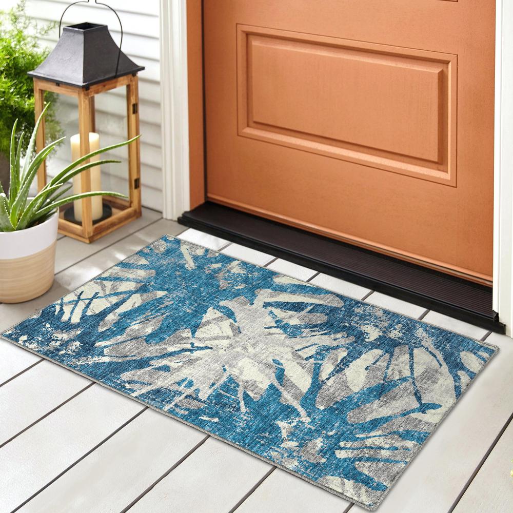 Brisbane BR6 Cobalt 1'8" x 2'6" Rug. Picture 2