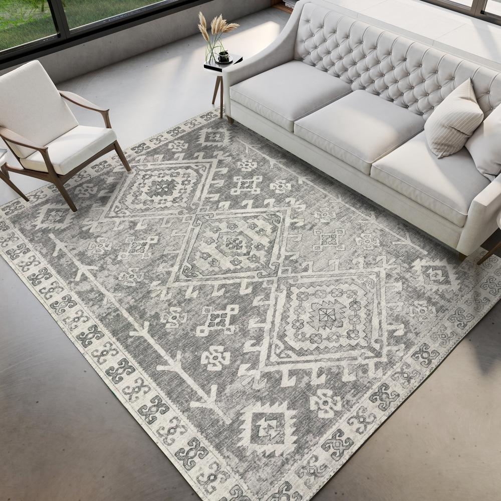 Brisbane BR2 Silver 2'3" x 7'6" Runner Rug. Picture 2