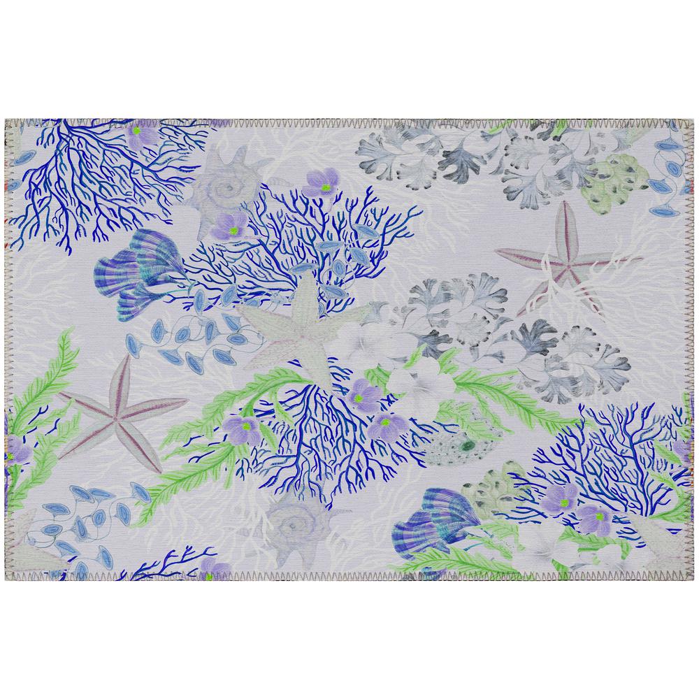 Indoor/Outdoor Surfside ASR31 Blue Washable 1'8" x 2'6" Rug. Picture 1