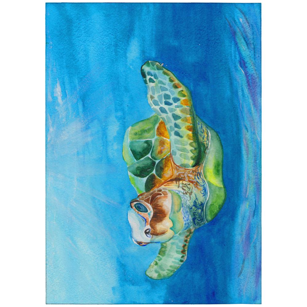 Indoor/Outdoor Harpswell AHP33 Blue Washable 10' x 14' Rug. Picture 1