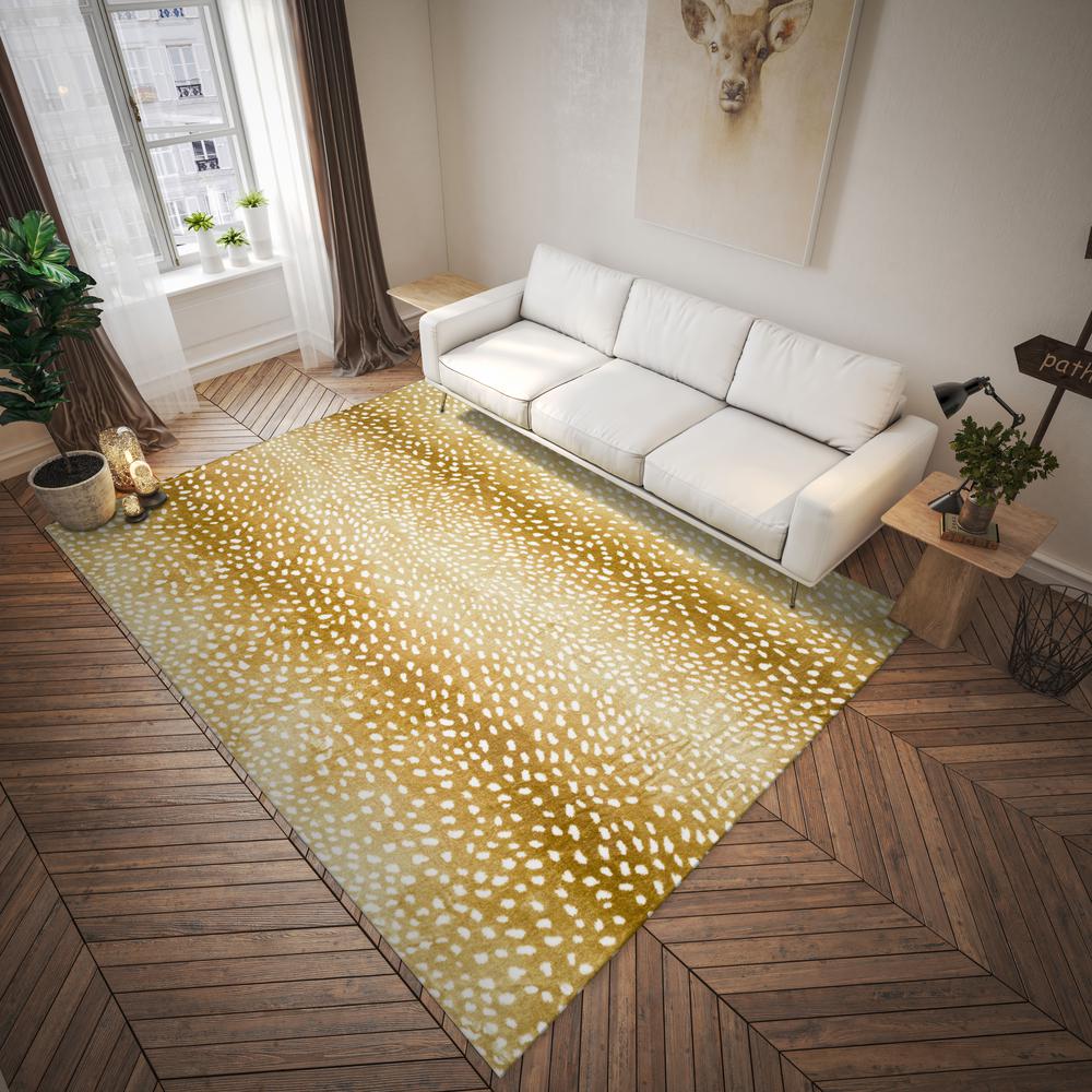 Akina AK3 Gold 1'8" x 2'6" Rug. Picture 2
