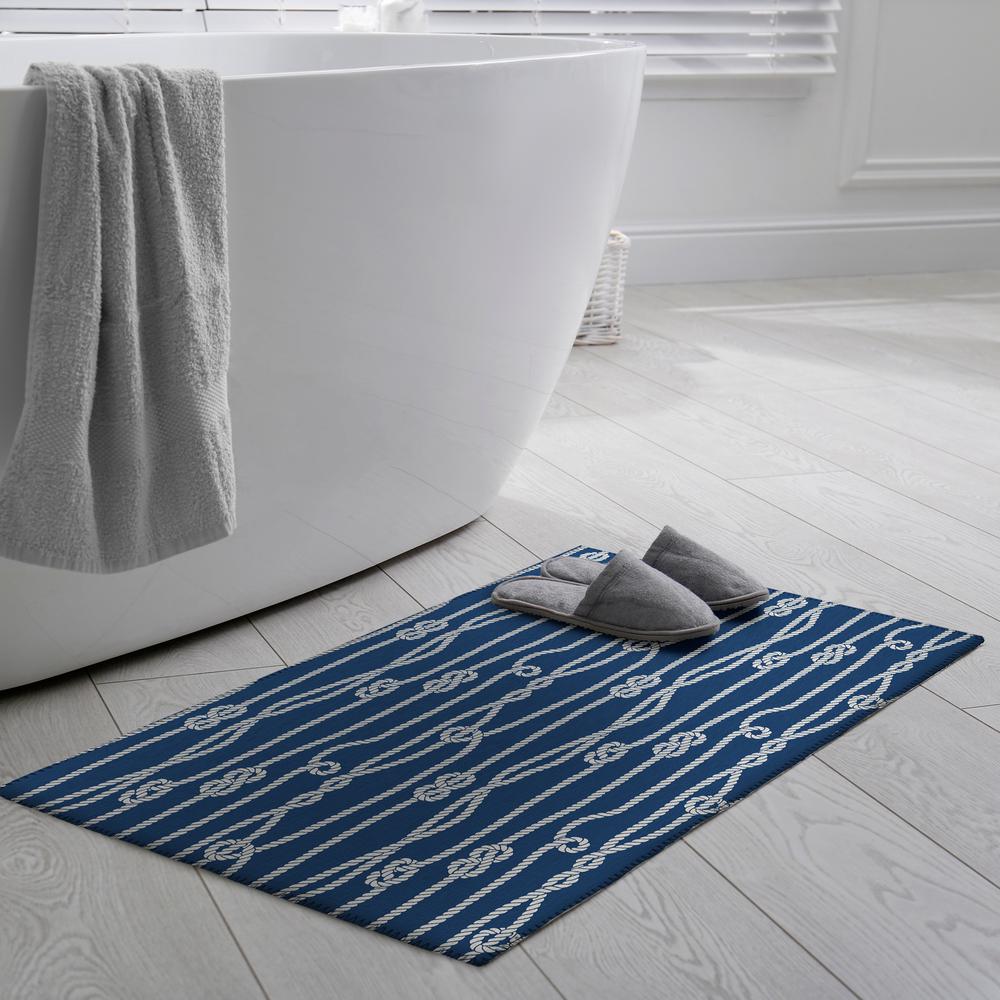 Indoor/Outdoor Harbor HA7 Navy Washable 1'8" x 2'6" Rug. Picture 2