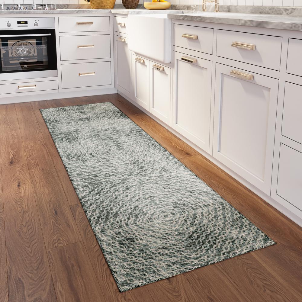 Bravado Ash Transitional Geometric 2'3" x 7'6" Runner Rug Ash ABV33. Picture 1
