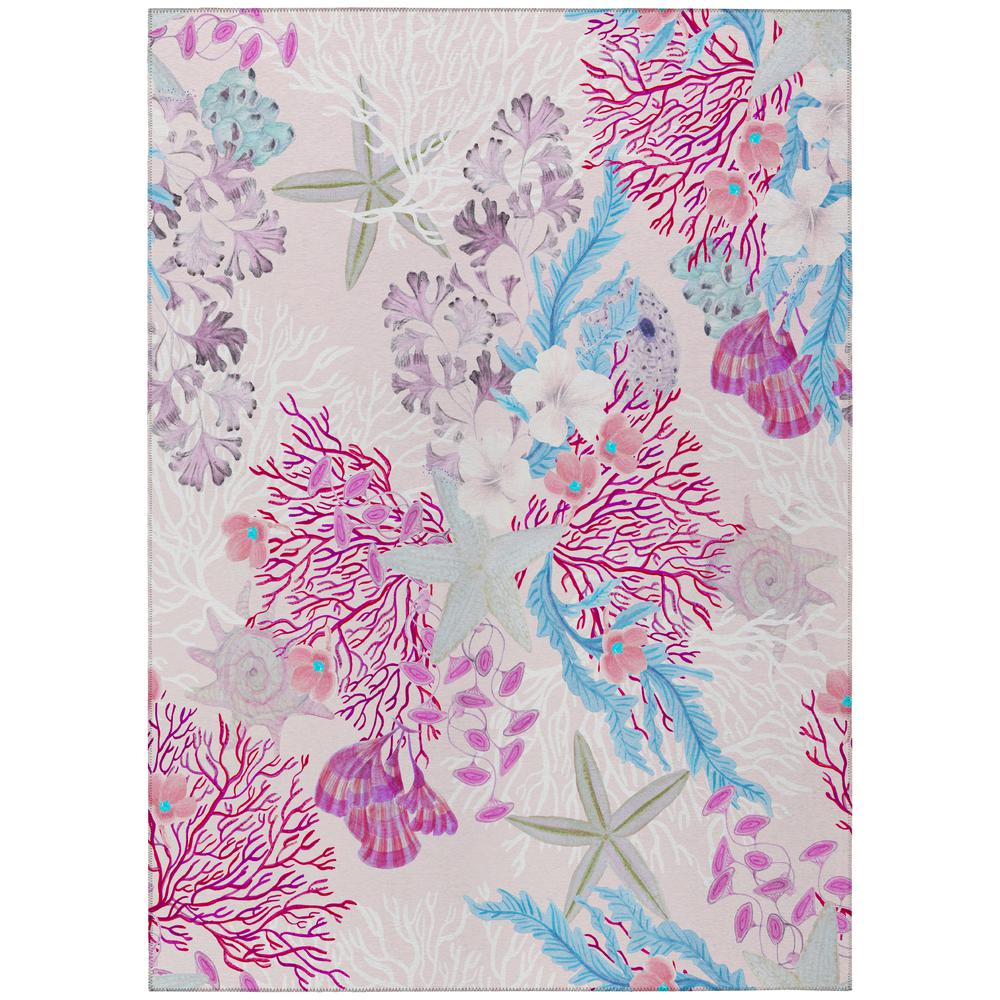 Indoor/Outdoor Surfside ASR31 Raspberry Washable 10' x 14' Rug. Picture 1