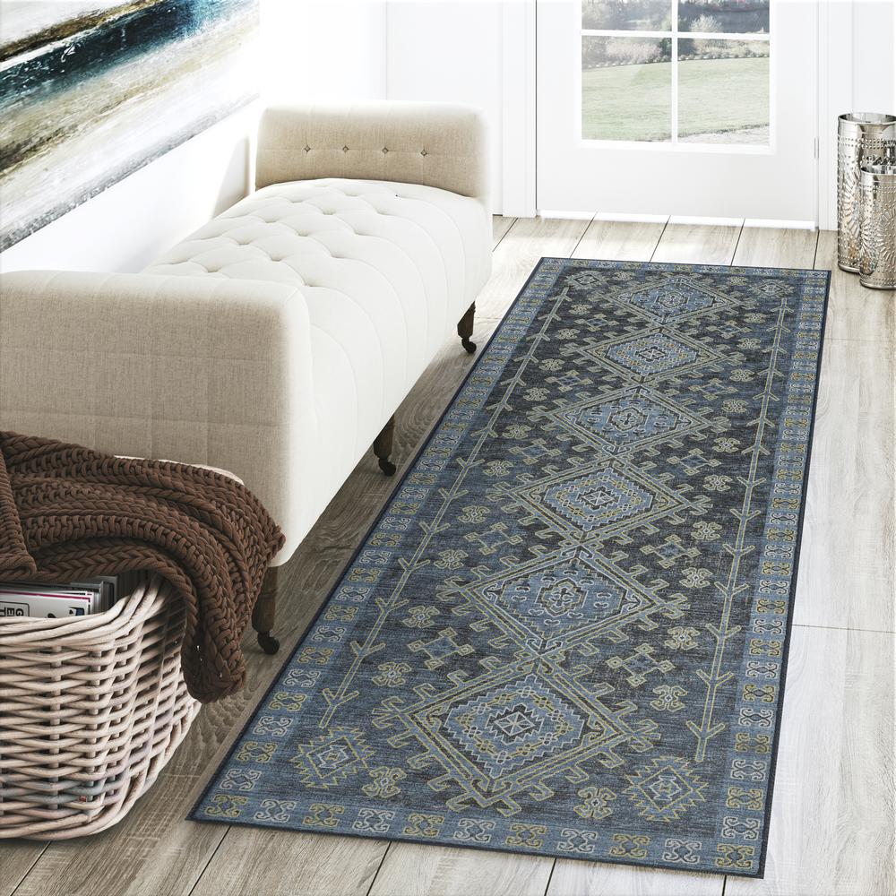 Brisbane BR2 Navy 2'3" x 7'6" Runner Rug. Picture 2