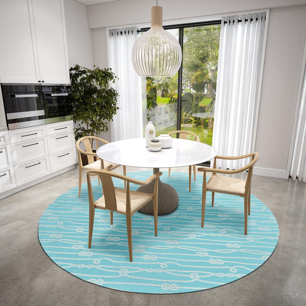 Indoor/Outdoor Harpswell AHP37 Shoreline Washable 8' x 8' Round Rug. Picture 2