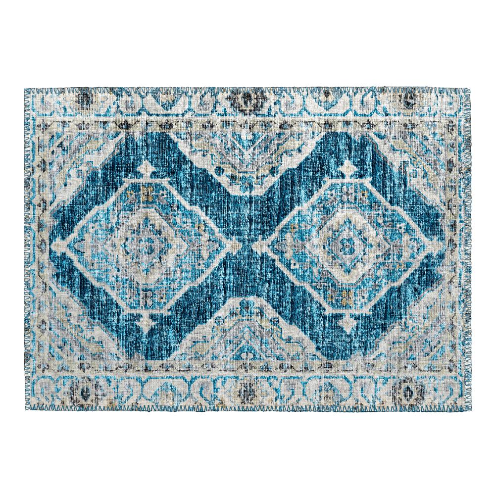 Indoor/Outdoor Marbella MB1 Indigo Washable 1'8" x 2'6" Rug. Picture 1