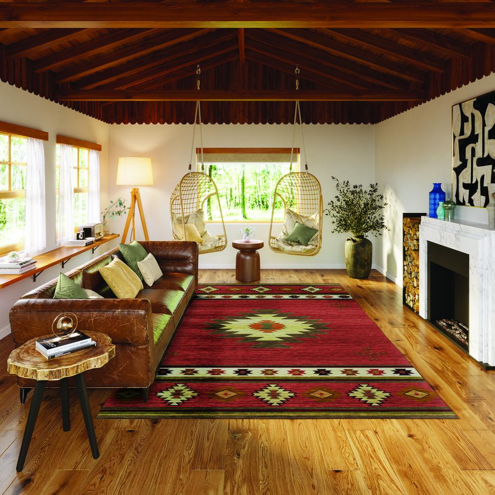 Indoor/Outdoor Sonora ASO34 Spice Washable 10' x 14' Rug. Picture 2