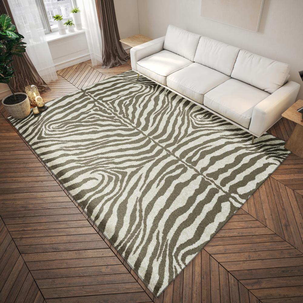 Safari Taupe Animal Animal Print 10' x 14' Area Rug Taupe ASF31. Picture 1