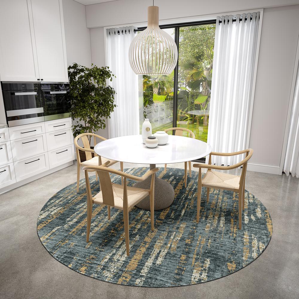 Rylee Granite Transitional Abstract 8' x 8' Round Rug Granite ARY36. Picture 1