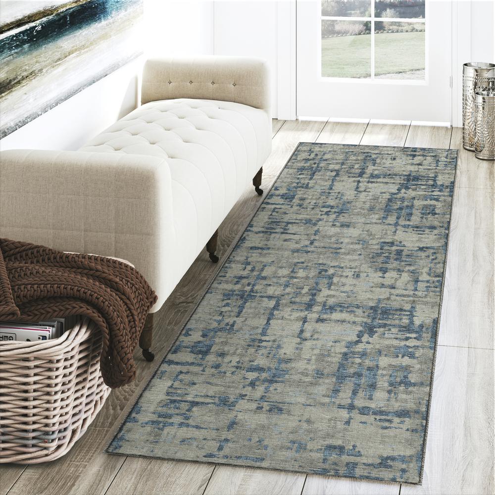 Brisbane BR5 Teal 2'3" x 7'6" Runner Rug. Picture 2