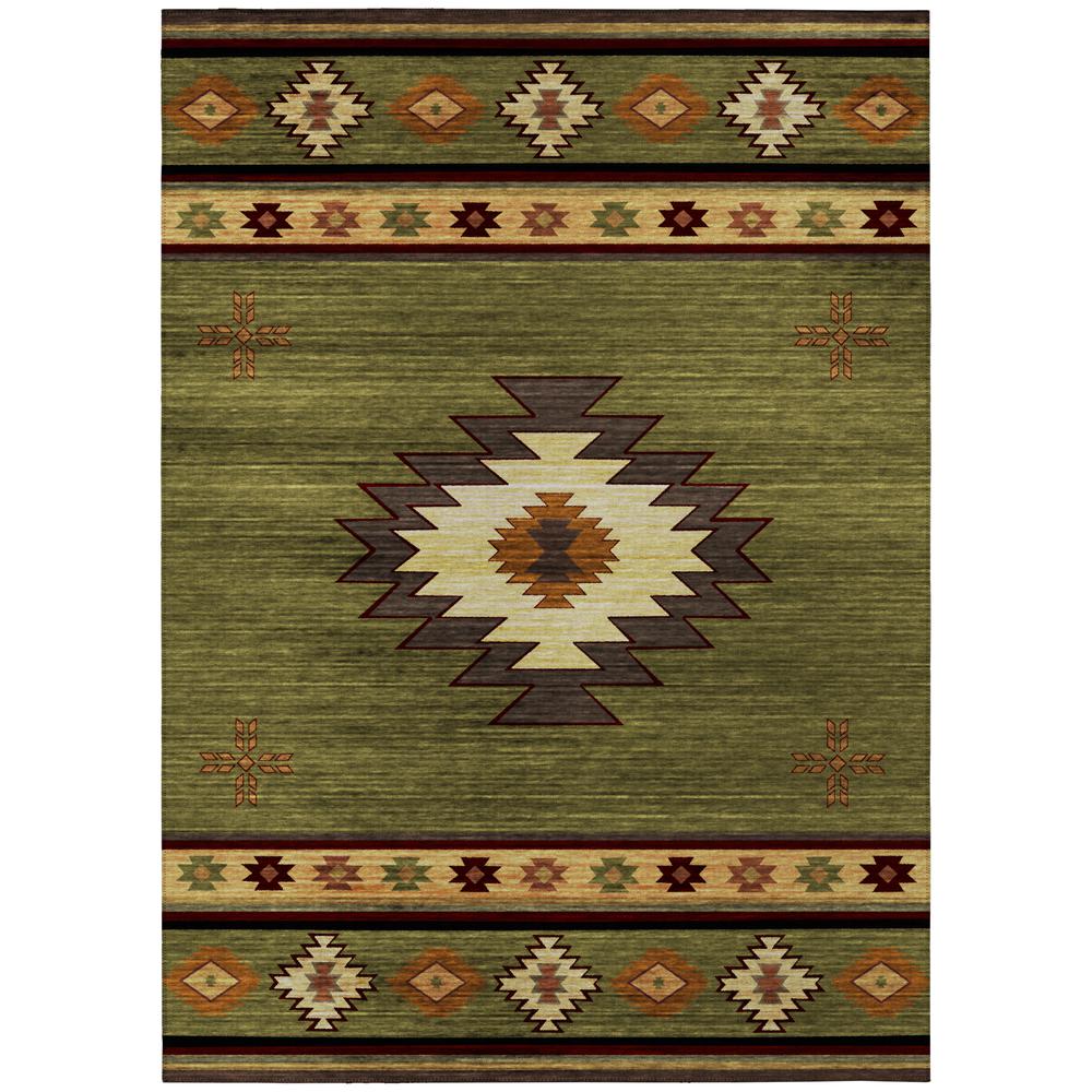 Indoor/Outdoor Sonora ASO34 Green Washable 10' x 14' Rug. Picture 1