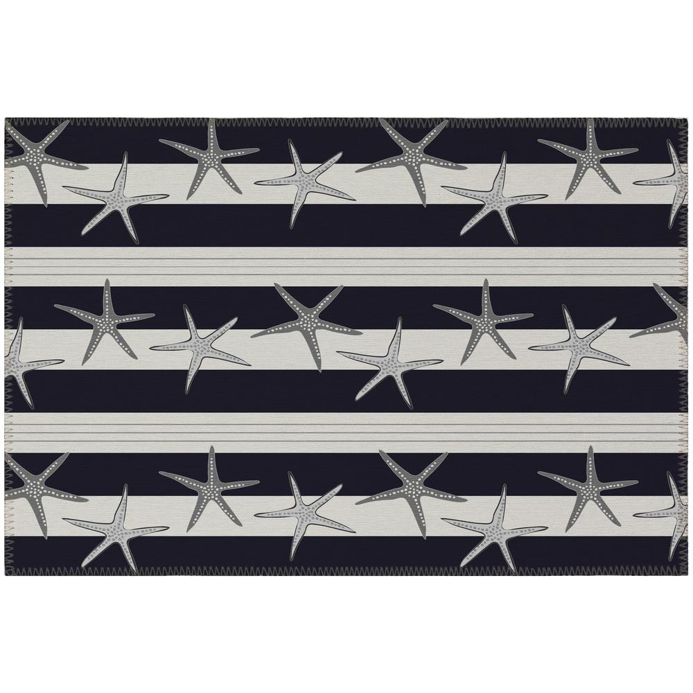Indoor/Outdoor Surfside ASR42 Midnight Washable 1'8" x 2'6" Rug. Picture 1