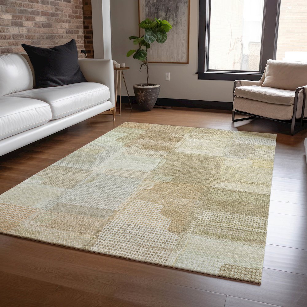 Luxury Washable Indoor/Outdoor Ravenna Beige 2'6" x 3'10" Rug. Picture 5