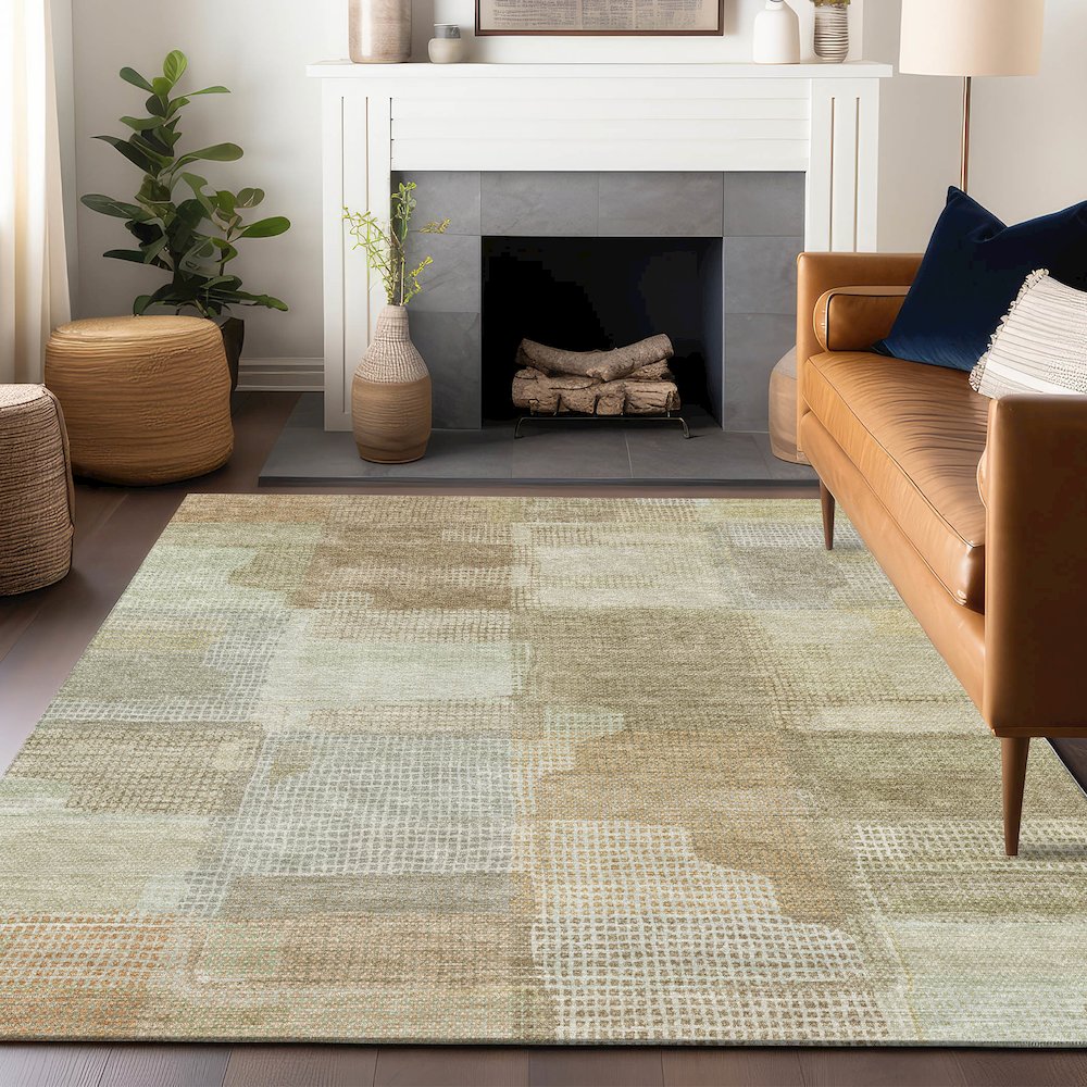 Luxury Washable Indoor/Outdoor Ravenna Beige 2'6" x 3'10" Rug. Picture 6