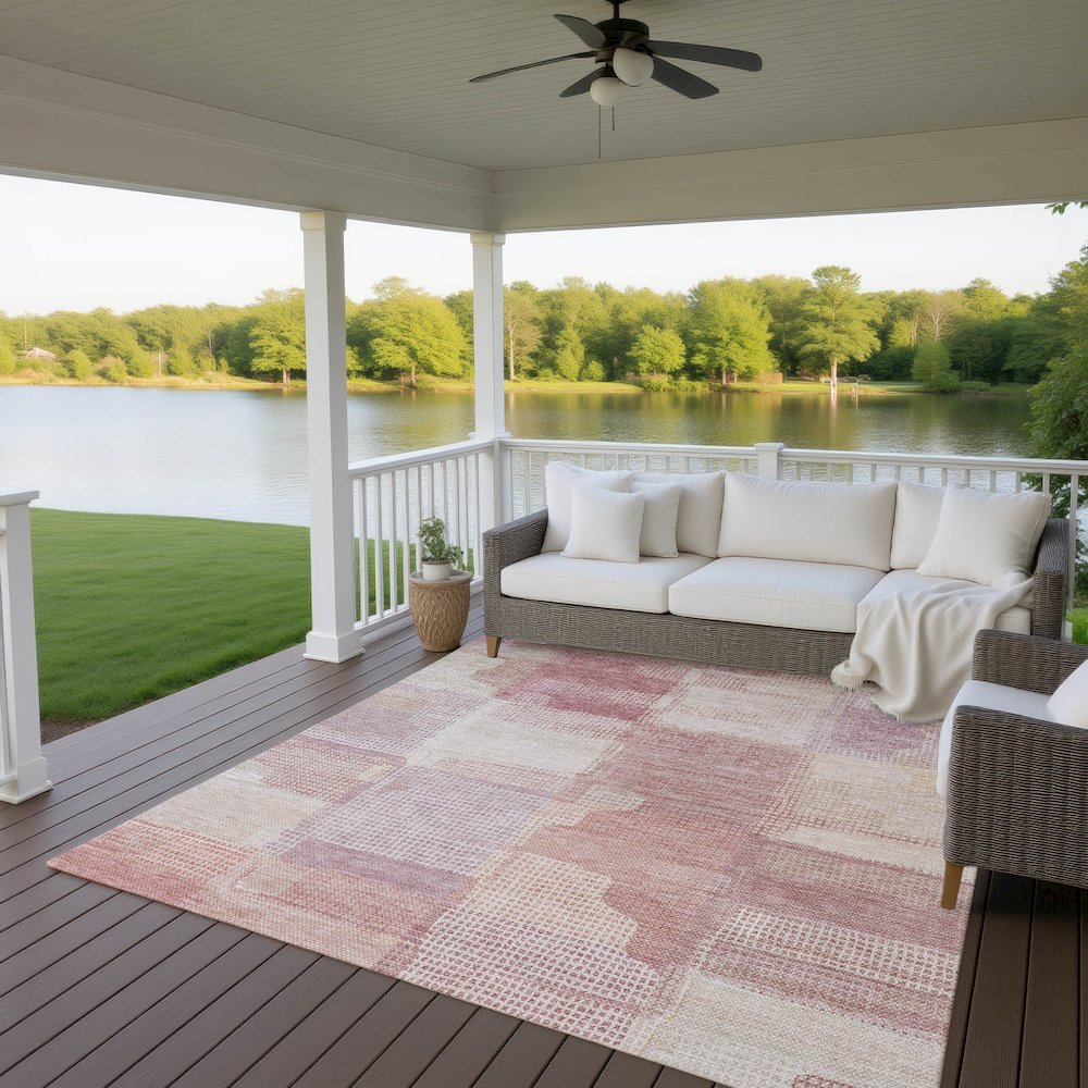 Luxury Washable Indoor/Outdoor Ravenna Blush 2'6" x 3'10" Rug. Picture 7