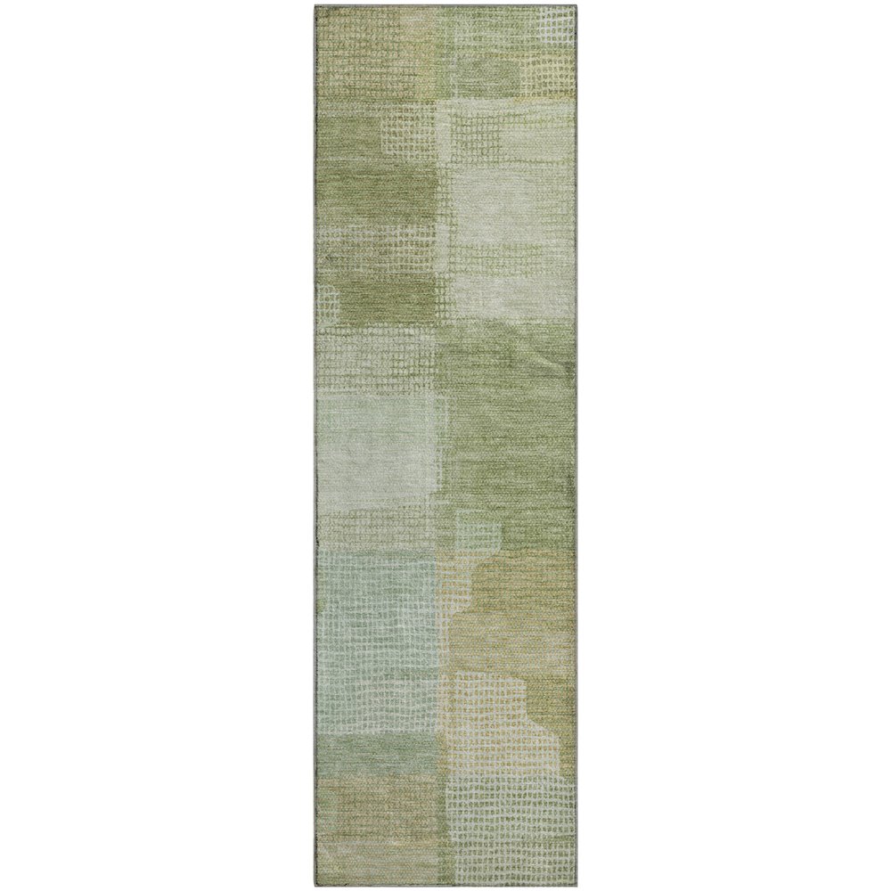 Luxury Washable Indoor/Outdoor Ravenna Green 2'3" x 7'6" Runner Rug. Picture 1