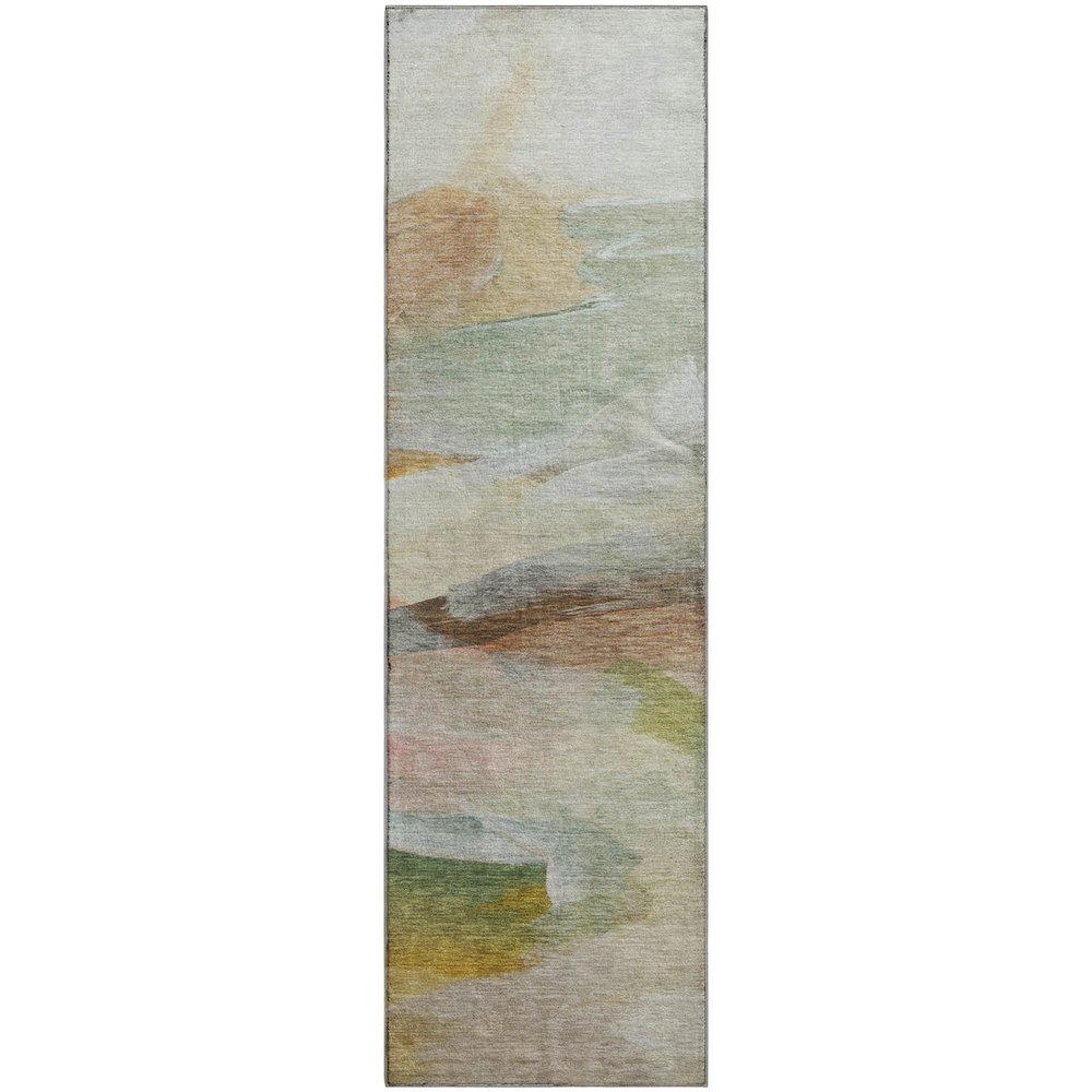Luxury Washable Indoor/Outdoor Ravenna Linen 2'3" x 7'6" Runner Rug. Picture 1