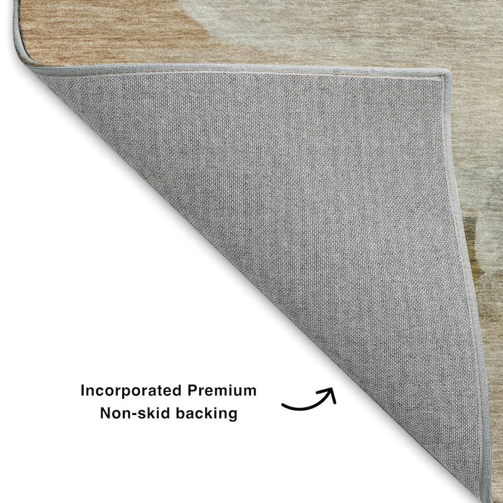 Luxury Washable Indoor/Outdoor Ravenna Taupe 1'8" x 2'6" Rug. Picture 4