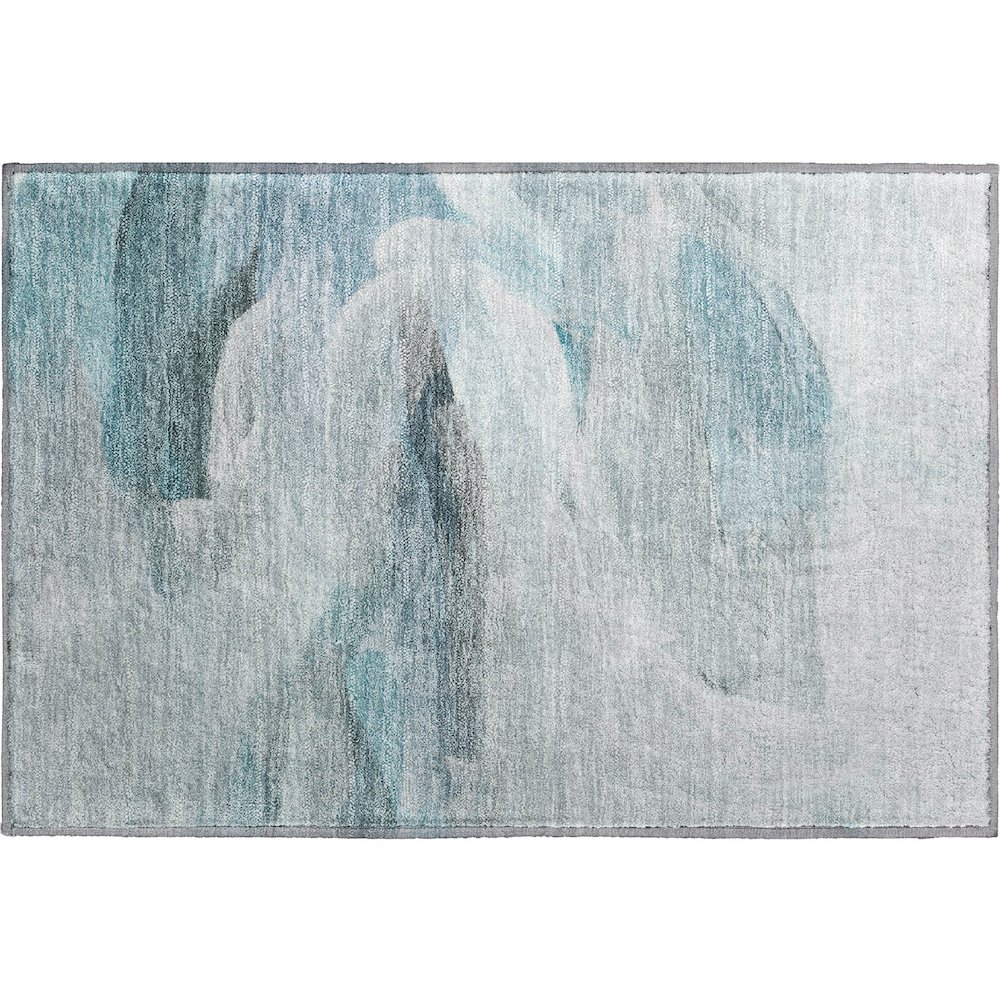 Luxury Washable Indoor/Outdoor Ravenna Teal 1'8" x 2'6" Rug. Picture 1