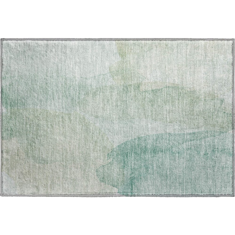 Luxury Washable Indoor/Outdoor Ravenna Aqua 1'8" x 2'6" Rug. Picture 1
