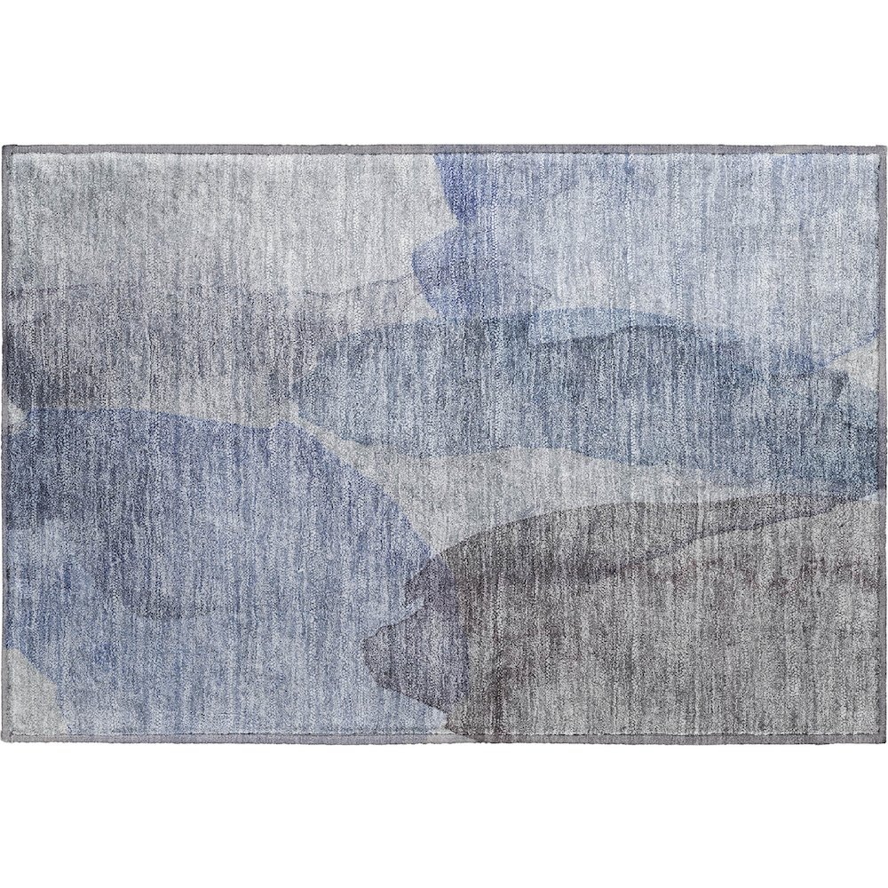 Luxury Washable Indoor/Outdoor Ravenna Blue 1'8" x 2'6" Rug. Picture 1