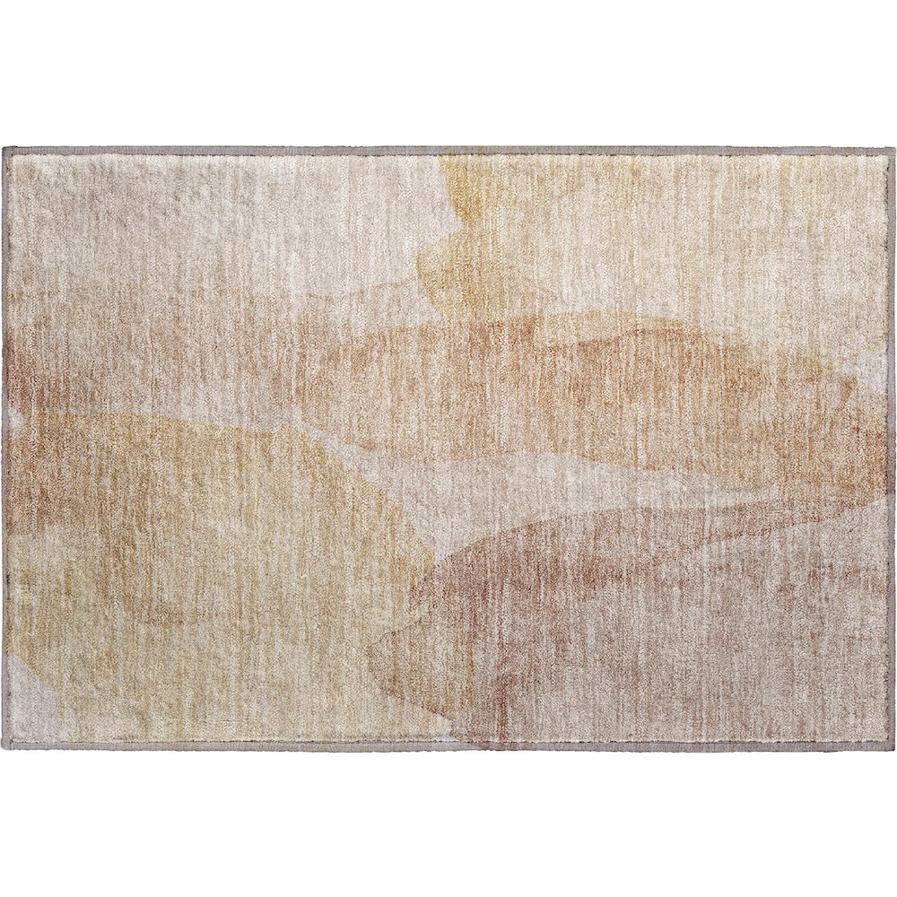 Luxury Washable Indoor/Outdoor Ravenna Coral 1'8" x 2'6" Rug. Picture 1