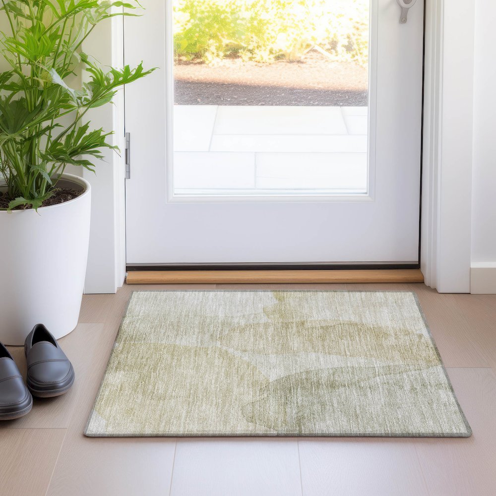 Luxury Washable Indoor/Outdoor Ravenna Putty 1'8" x 2'6" Rug. Picture 5