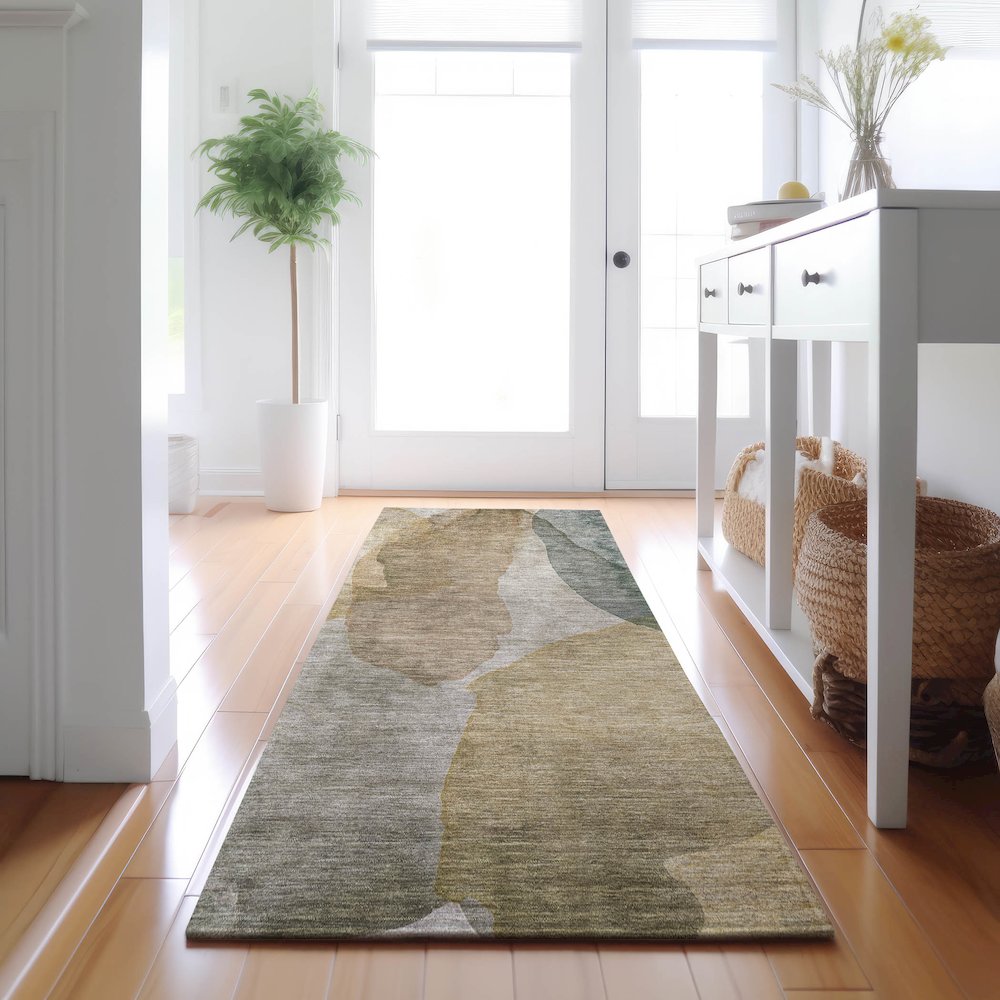 Luxury Washable Indoor/Outdoor Ravenna Wheat 2'3" x 7'6" Runner Rug. Picture 5