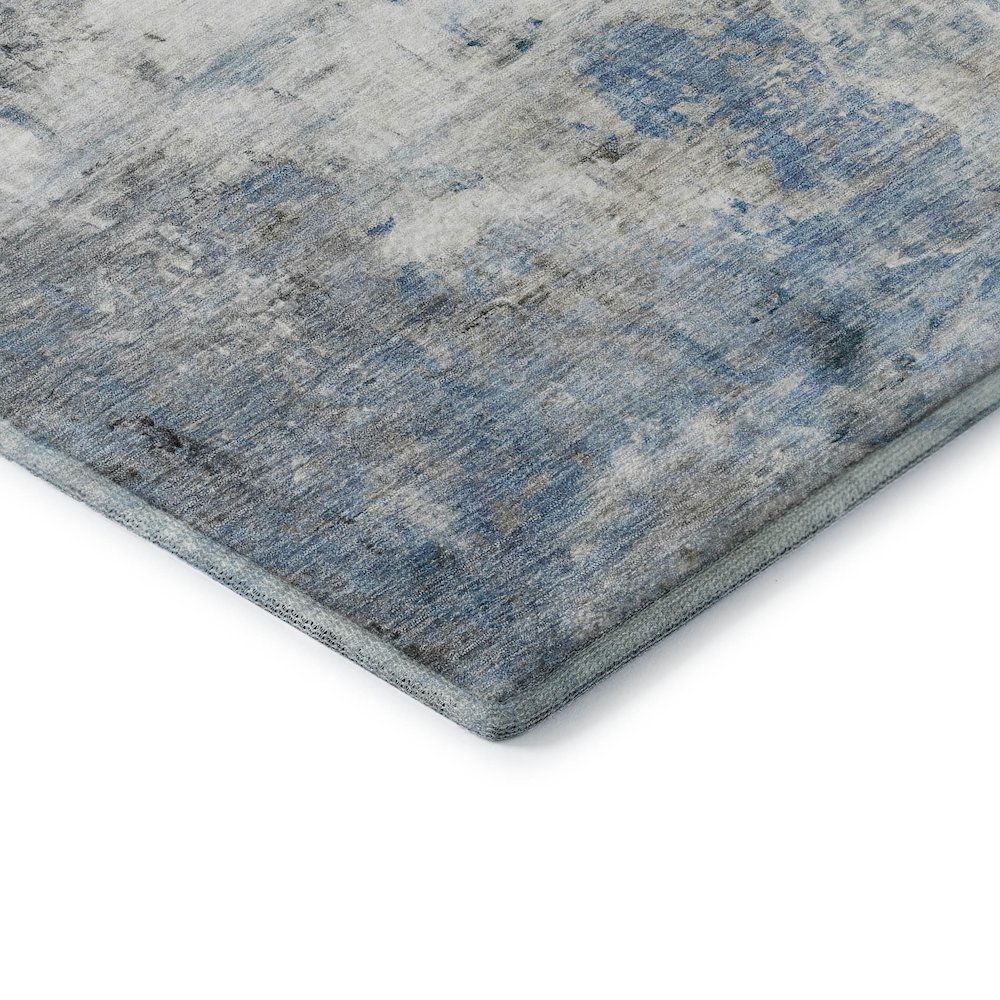 Luxury Washable Indoor/Outdoor Ravenna Blue 1'8" x 2'6" Rug. Picture 2